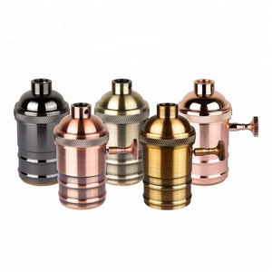 Chất Lượng Cao Brass Lamp Chủ E27 Edison Bóng Đèn Ổ Cắm Với Knob Chuyển Đổi - Product Image 1