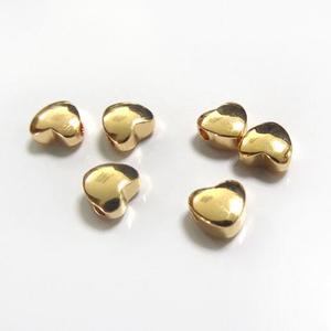 Высокое качество объемные бусины из латуни 24K позолоченные металлические бусины для самостоятельного изготовления ювелирных изделий оптом бусины "сердце"
