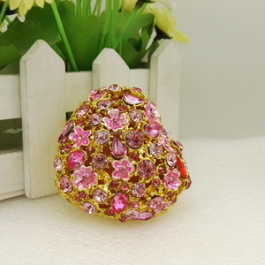 Caja de Recuerdos con Forma de Corazón Rosa Adornada con Piedras para Bodas, Regalos de Boda, Caja con Forma de Corazón al por Mayor - Product Image 2