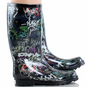 Señoras <span class=keywords><strong>Rodilla</strong></span> Botas <span class=keywords><strong>de</strong></span> Lluvia <span class=keywords><strong>de</strong></span> Goma Del Vaquero - Product Image 1