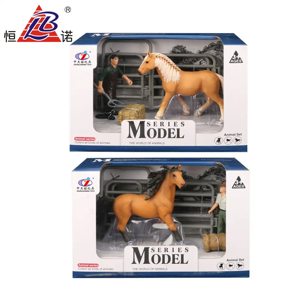 חוות סט גדול סוס צעצוע עבור תינוק לשחק יפה סוס צעצוע עם 2 מודלים סט