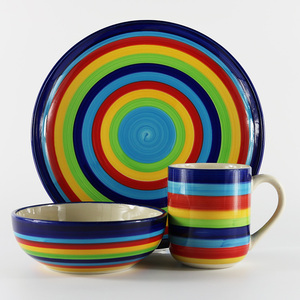 Conjunto de jantar pintado à mão karachi paquistão, 16 peças - Product Image 1