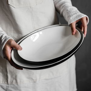 <span class=keywords><strong>Plat</strong></span> à <span class=keywords><strong>poisson</strong></span> en porcelaine assiette ovale 10 pouces - Product Image 5