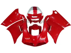 Carénage par Injection pour moto Ducati, Kit de carpette en plastique ABS, rouge et blanc, 996, 998, 916, 748, 1996 — 2002
