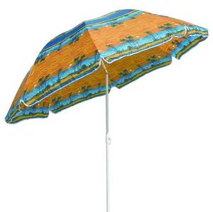 בד חוף מטריית רוח עמיד חוף הוואי חוף מטריית שמש מטרייה