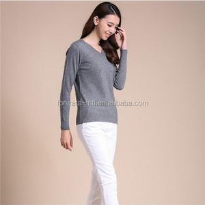 a maglia stretta signore scollo a v in cashmere pullover maglione modello - Product Image 2