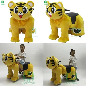 Happyisland pequeno tiger animal de pelúcia, scooter de brinquedo elétrico, quente no centro de compras