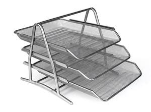 Office 3 Layer Desk Table Iron Mesh Desktop File Organizer METAL Stackable Folding A4 Document <strong>Letter</strong> File <strong>Tray</strong> - Product Image 3