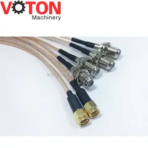 ROHS RG316 Kabel Coax dengan F Female Bulkhead Ke Rp-Sma Male Connector Rf Wire Assembly