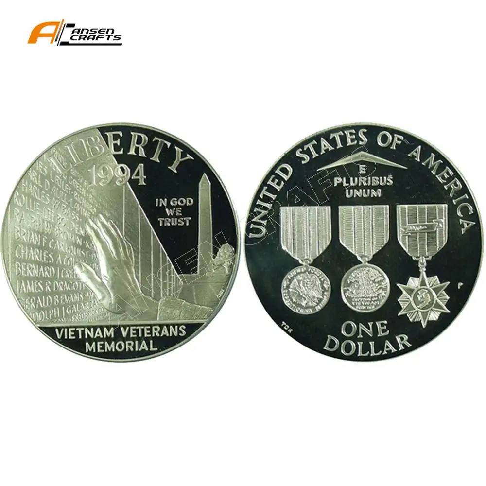 Ons Herdenkingsmunten 1994 Vietnam Veterans Memorial Zilveren Dollar
