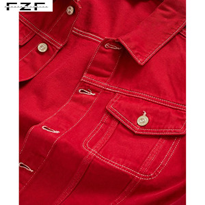 Wholesale Mens Regular Length <strong>Red</strong> Carton <strong>Denim</strong> <strong>Jacket</strong> - Product Image 4
