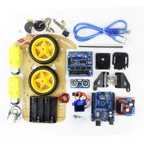 Motor Elektronik Pintar, Motor Robot Cerdas Kit Sasis Mobil Kotak Baterai Enkoder Kecepatan Modul Ultrasonik 2WD untuk Kit Diy
