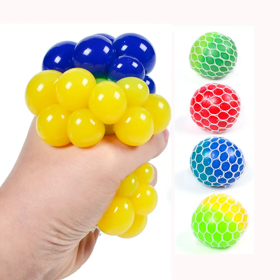 Farbe Ändern TPR Doppel Farbe Squeeze Mesh Spielzeug Stress Squish Ball Für Kinder