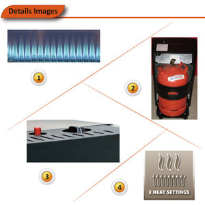 Chauffage mobile au gaz à flamme bleue certifié CE par Kiwa, avec dispositif de sécurité ODS, fonctionnement manuel, sans fumée, écologique - Product Image 4