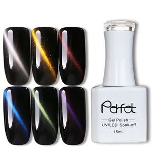 2018 new hot sell nail art paint 6 color uv/led soak off magnetic cat eyes top coat gel nail polish uv gels