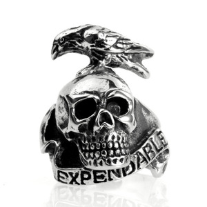 hotsale Jahrgang punk schmuck 316l titan stahl männer <span class=keywords><strong>The</strong></span> Expendables schädel ring - Product Image 1