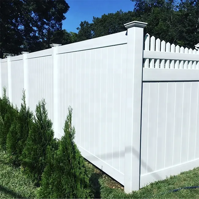 Fentech White Flat Top PVC Vinyl Kunststoff verwendet Privacy Fence