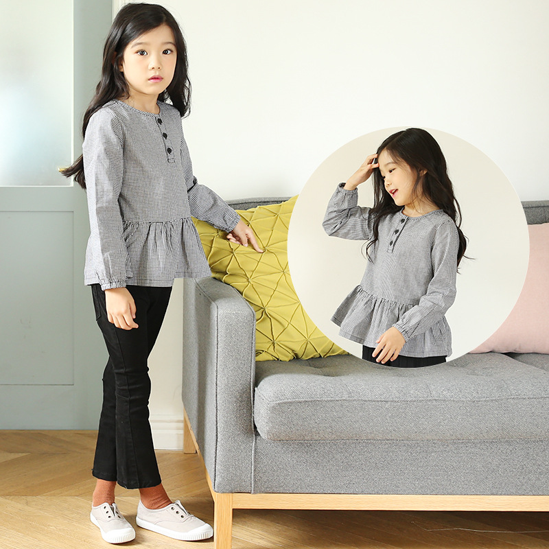 Оптовая продажа одежды детская мягкая свободная футболка с длинным рукавом по низкой цене