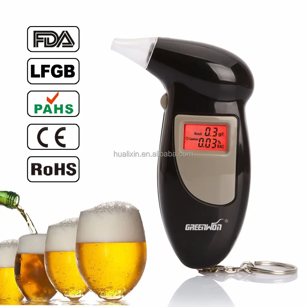 Greenwon Beste Verkopen Adem Alcohol Tester Professionele Draagbare Blaastest Sleutelhanger Alcohol Tester