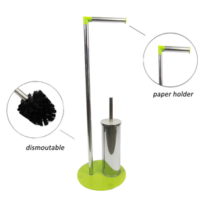 De baño de Metal libre de <span class=keywords><strong>pie</strong></span> titular de <span class=keywords><strong>papel</strong></span> higiénico con cepillo <span class=keywords><strong>soporte</strong></span> - Product Image 3