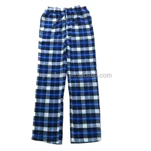 Sıcak ekose pantolon erkek/toptan % 100% pamuk ekose flanel pijama/pamuklu pazen pijama dinlenme pantolonu-mavi/yeşil/sarı/kırmızı ekose