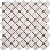 Carrelage de mosaïque en marbre en forme de diamant, artistique, beige, marron et mixte, pour projet