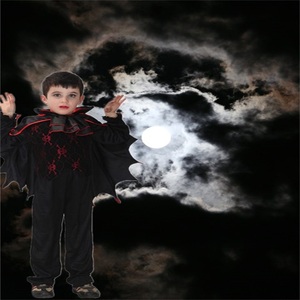 Niños de halloween cosplay niños vampiro Conde traje para niños negro tulle partido capa ropa - Product Image 1