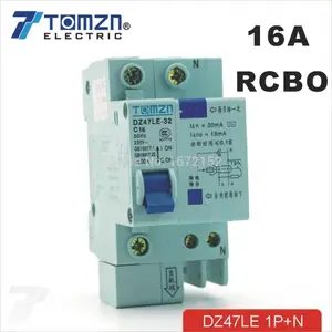DZ47LE 1 P + N 16A C loại 230 V ~ 50 HZ/60 HZ Dư Circuit current đập vỡ với hơn hiện tại và Rò Rỉ bảo vệ RCBO