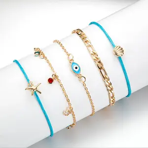 Pendente delle stelle marine Cavigliere 2019 Per Le Donne Nuovo Perline di Pietra Shell Cavigliera Braccialetti Della Boemia Sulla Gamba BOHO Ocean Gioielli