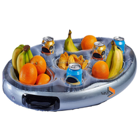 Seau à glace flottant gonflable pour buffet, boissons et vin, support à snacks, plateau flottant pour boissons
