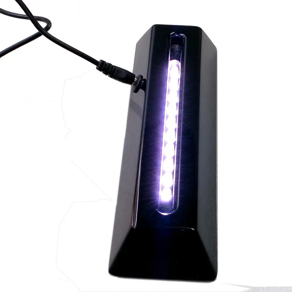 ¡Caliente vender! 2D6B 10 Luces de 6 "2D de cristal de acrílico o forma de la torre de madera negro base de luz led pantalla