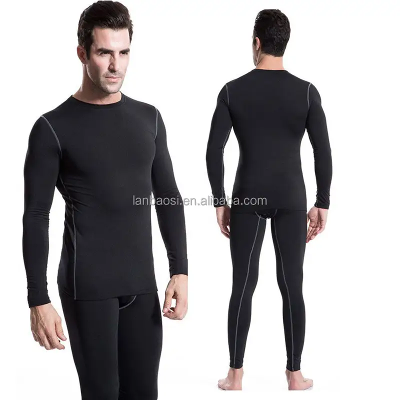 Mens Compression Sets Quick Dry Compression Shirt and Pants with Custom Logo Gym Fitness Suit OEM