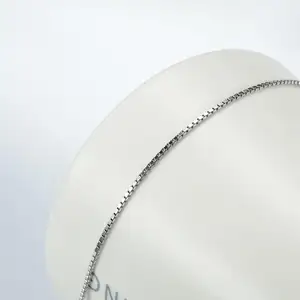 Colar de prata esterlina 925 super fina e forte personalizada 14 polegadas-36 polegadas 0.8mm caixa de prata esterlina