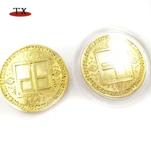 Souvenir gold commemorative coin with plastic box
