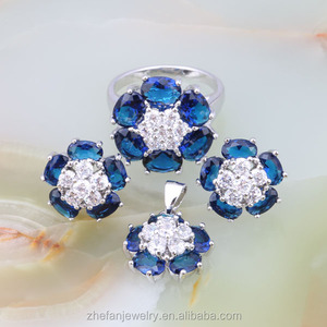 Bijoux en Zircon <span class=keywords><strong>plaqué</strong></span> or blanc, boucles d'oreilles goutte, ensembles de bijoux de mariée indienne - Product Image 5