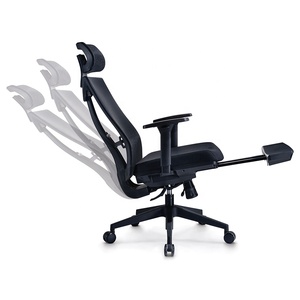 Hotel aluminum alloy set armrest high back mesh black and white frame office chair for study room - Product Image 3