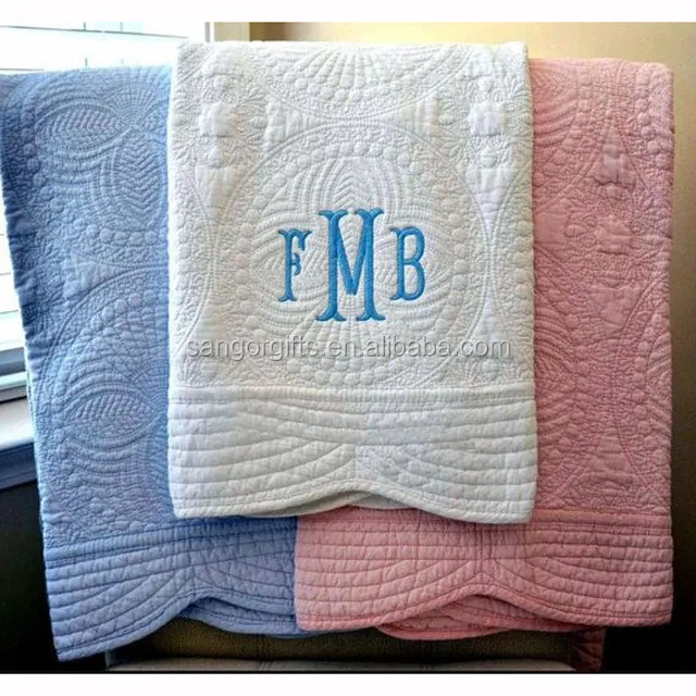 Personalized Cotton Heirloom Baby Quilt Baby Blanket