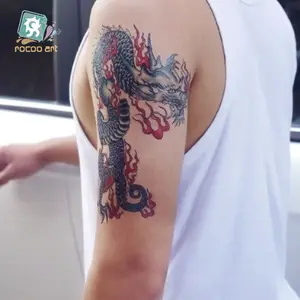 À prova d' água Grande Braço Ombro Com Pavão Phoenix Dragão Desenhos Tatuagem Temporária Etiqueta Do Tatuagem