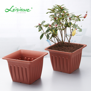 Macetas Cuadradas de <span class=keywords><strong>Terracota</strong></span> Leizisure al por Mayor, Macetas de Arcilla para Jardín, Macetas de Plástico con Orificios para Plantas, para Interiores y Exteriores - Product Image 3