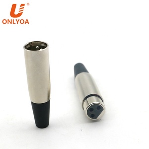 3-Pin XLR zilveren Mic Microfoon Audio adapter Connector Male Plug + Vrouwelijke Socket 3 pin XLR plug pro adapter connector xlr