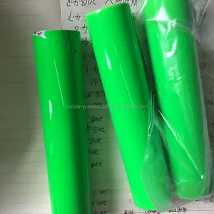 High Gloss Fluorescent Green Powder Coating Paint Smooth Application Varnish with Fluorescent Pigment for Metal Bicycles Bikes