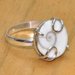 Natural Shiva Eye Shell Oval Ring 925Sterling Silver Fancy Classic Anillo de moda para aniversario, compromiso, regalo para unisex - Product Image 4
