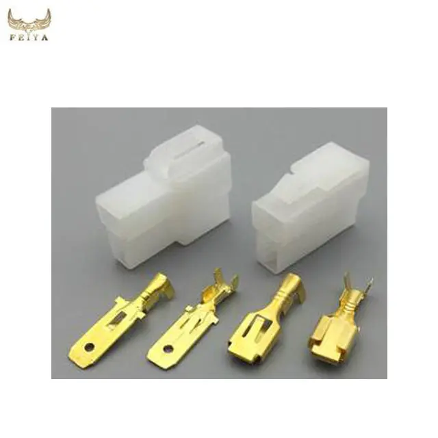 OEM Tipe Konektor Listrik Otomatis 6.3Mm, 2 Pin Konektor Listrik Pria Wanita