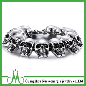 <span class=keywords><strong>El</strong></span> más nuevo cráneo punky la cadena de la pulsera <span class=keywords><strong>del</strong></span> encanto <span class=keywords><strong>del</strong></span> acero inoxidable 316L <span class=keywords><strong>del</strong></span> muchacho de los hombres <span class=keywords><strong>del</strong></span> brazalet - Product Image 1