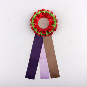 Color sólido personalizado satén impreso de roseta cinta medallas - Product Image 2