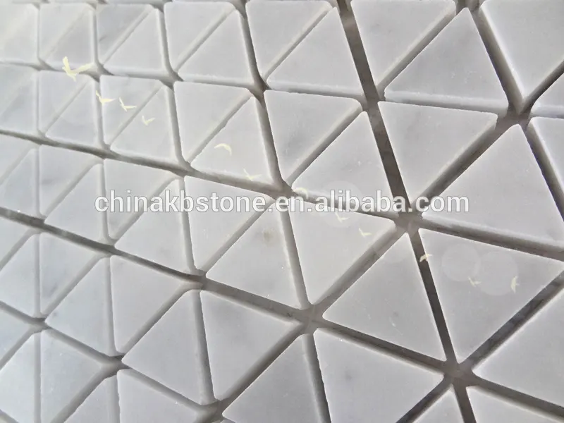 Каррара белый треугольник плитки 3d белый мраморный камень мозаика, Волна плитка