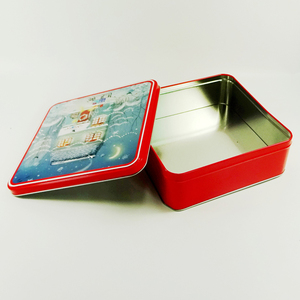 Caja cuadrada de pastel de lata de regalo de Navidad, caja de lata en relieve personalizada, lata de galleta de Metal personalizada OEM, contenedor de lata de Metal grande de forma cuadrada - Product Image 3