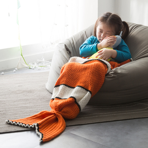 Yiruio Nmy Animal Shaped <strong>Sleeping</strong> Bag Nemo Mermaid Tail <strong>Blanket</strong> Knitted <strong>Blanket</strong> - Product Image 3