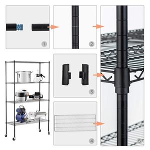 Giá để đồ nhà bếp nhà hàng, có thể điều chỉnh, bằng thép sơn tĩnh điện màu đen - Product Image 6