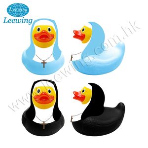 Jouet de bain en caoutchouc jaune religieux religieuse, cadeau promotionnel - Product Image 1